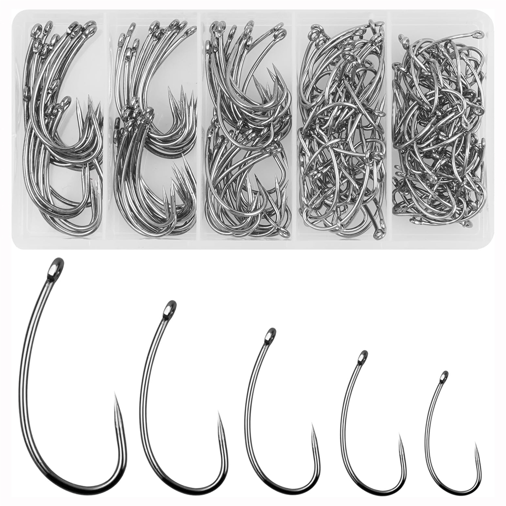 180PCS Barbless Fishing Hooks  - Fishing Hook Assortment 评论和价格