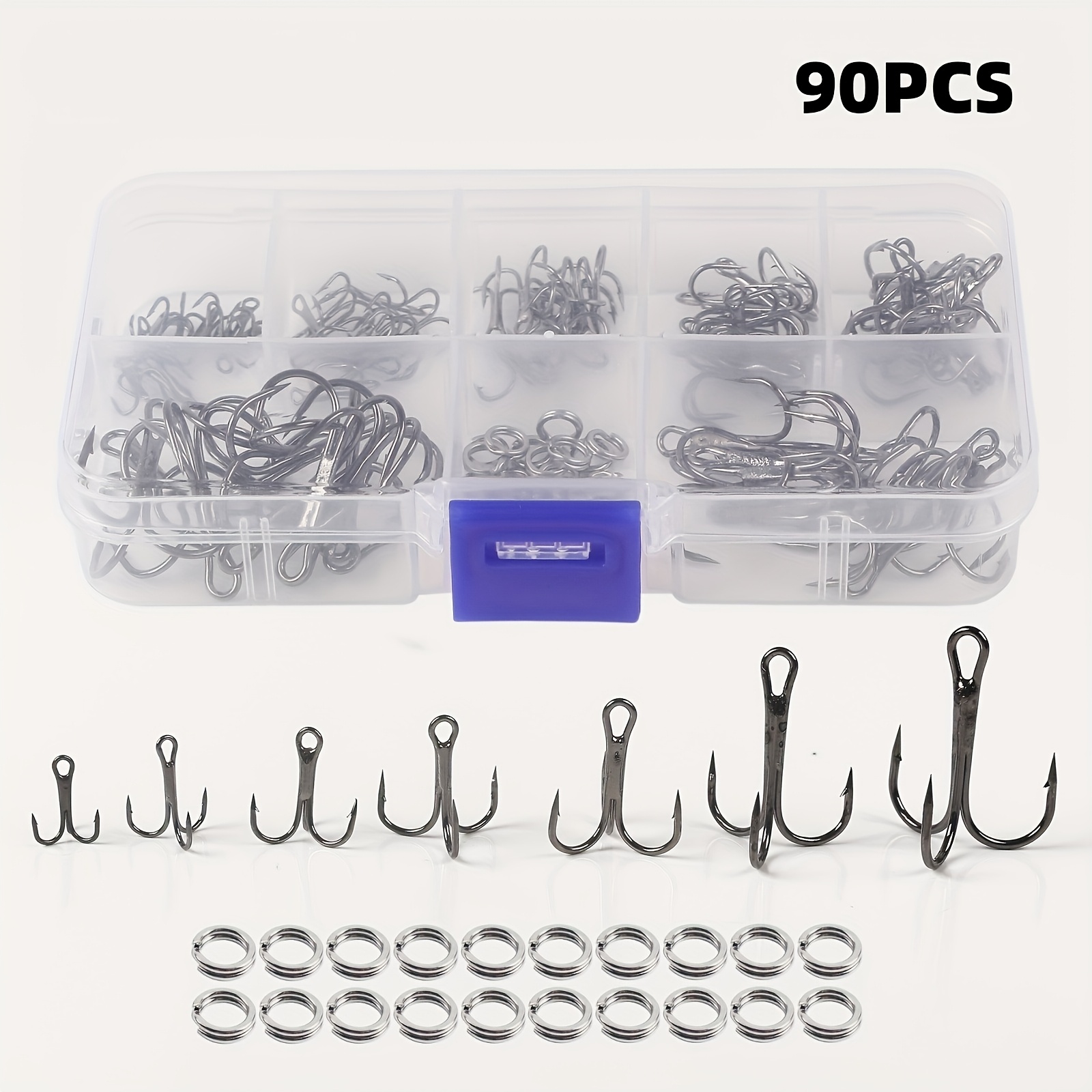 90pcs/set The lure triple-hook - Fishing Hook Assortment 评论和价格